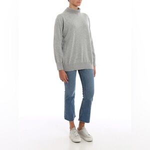 Fabiana Filippi grey sweater with rhinestoned collar size IT 42 us small EUC